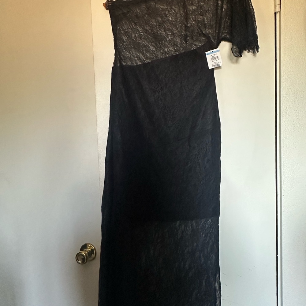 ASOS Black Asymmetrical One Shoulder Gown